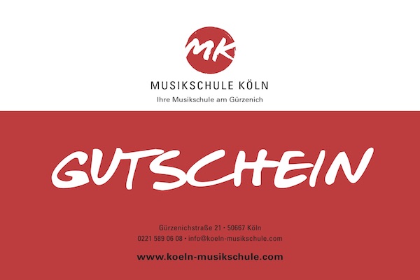 Geschenk-Gutschein für Musikunterricht in Köln